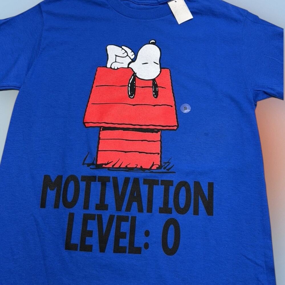 SNOOPY Men’s Small Blue Cotton T-Shirt - Picture 2 of 2
